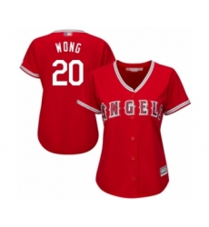 Women's Los Angeles Angels of Anaheim #20 Kean Wong Authentic Red Alternate Cool Base Baseball Player Jersey