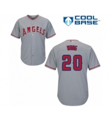 Youth Los Angeles Angels of Anaheim #20 Kean Wong Authentic Grey Road Cool Base Baseball Player Jersey