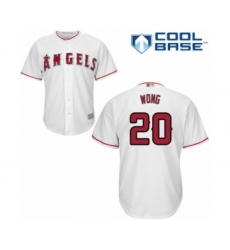 Youth Los Angeles Angels of Anaheim #20 Kean Wong Authentic White Home Cool Base Baseball Player Jersey