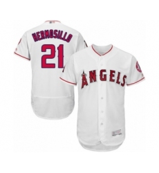 Men's Los Angeles Angels of Anaheim #21 Michael Hermosillo White Home Flex Base Authentic Collection Baseball Player Jersey