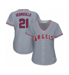 Women's Los Angeles Angels of Anaheim #21 Michael Hermosillo Authentic Grey Road Cool Base Baseball Player Jersey