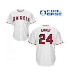 Youth Los Angeles Angels of Anaheim #24 Noe Ramirez Authentic White Home Cool Base Baseball Player Jersey