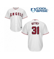 Youth Los Angeles Angels of Anaheim #31 Ty Buttrey Authentic White Home Cool Base Baseball Player Jersey