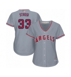 Women's Los Angeles Angels of Anaheim #33 Max Stassi Authentic Grey Road Cool Base Baseball Player Jersey