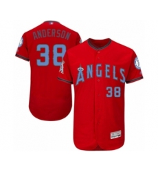 Men's Los Angeles Angels of Anaheim #38 Justin Anderson Authentic Red 2016 Father's Day Fashion Flex Base Baseball Player Jersey