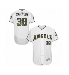 Men's Los Angeles Angels of Anaheim #38 Justin Anderson Authentic White 2016 Memorial Day Fashion Flex Base Baseball Player Jersey