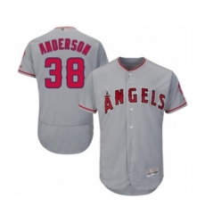 Men's Los Angeles Angels of Anaheim #38 Justin Anderson Grey Road Flex Base Authentic Collection Baseball Player Jersey