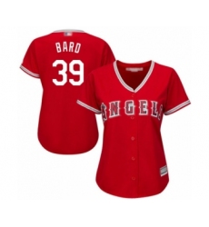 Women's Los Angeles Angels of Anaheim #39 Luke Bard Authentic Red Alternate Cool Base Baseball Player Jersey