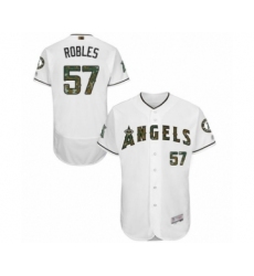 Men's Los Angeles Angels of Anaheim #57 Hansel Robles Authentic White 2016 Memorial Day Fashion Flex Base Baseball Player Jersey