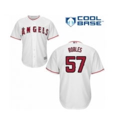 Youth Los Angeles Angels of Anaheim #57 Hansel Robles Authentic White Home Cool Base Baseball Player Jersey