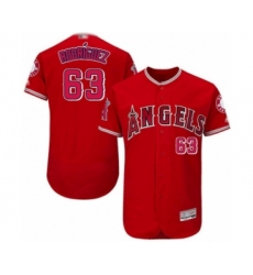 Men's Los Angeles Angels of Anaheim #63 Jose Rodriguez Red Alternate Flex Base Authentic Collection Baseball Player Jersey