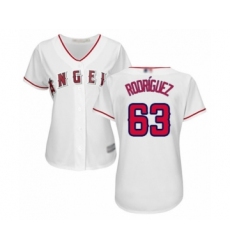 Women's Los Angeles Angels of Anaheim #63 Jose Rodriguez Authentic White Home Cool Base Baseball Player Jersey