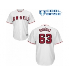 Youth Los Angeles Angels of Anaheim #63 Jose Rodriguez Authentic White Home Cool Base Baseball Player Jersey