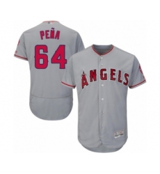 Men's Los Angeles Angels of Anaheim #64 Felix Pena Grey Road Flex Base Authentic Collection Baseball Player Jersey