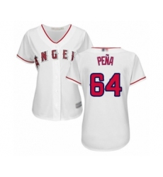 Women's Los Angeles Angels of Anaheim #64 Felix Pena Authentic White Home Cool Base Baseball Player Jersey
