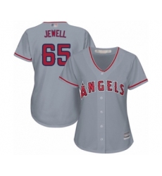 Women's Los Angeles Angels of Anaheim #65 Jake Jewell Authentic Grey Road Cool Base Baseball Player Jersey