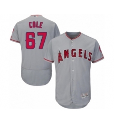 Men's Los Angeles Angels of Anaheim #67 Taylor Cole Grey Road Flex Base Authentic Collection Baseball Player Jersey