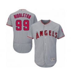 Men's Los Angeles Angels of Anaheim #99 Keynan Middleton Grey Road Flex Base Authentic Collection Baseball Player Jersey