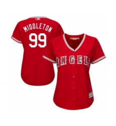 Women's Los Angeles Angels of Anaheim #99 Keynan Middleton Authentic Red Alternate Cool Base Baseball Player Jersey