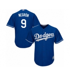 Men's Los Angeles Dodgers #9 Kristopher Negron Royal Blue Alternate Flex Base Authentic Collection Baseball Player Jersey