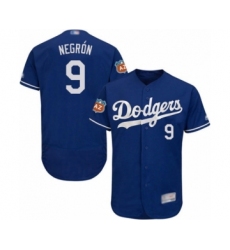 Men's Los Angeles Dodgers #9 Kristopher Negron Royal Blue Flexbase Authentic Collection Baseball Player Jersey