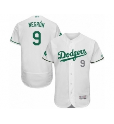 Men's Los Angeles Dodgers #9 Kristopher Negron White Celtic Flexbase Authentic Collection Baseball Player Jersey