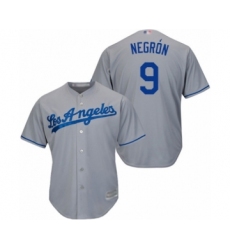 Youth Los Angeles Dodgers #9 Kristopher Negron Authentic Grey Road Cool Base Baseball Player Jersey