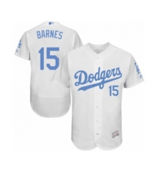 Men's Los Angeles Dodgers #15 Austin Barnes Authentic White 2016 Father's Day Fashion Flex Base Baseball Player Jersey