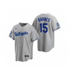 Men's Los Angeles Dodgers #15 Austin Barnes Gray 2020 World Series Champions Replica Jerseys