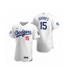 Men's Los Angeles Dodgers #15 Austin Barnes White 2020 World Series Champions Authentic Jersey