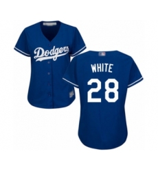 Women's Los Angeles Dodgers #28 Tyler White Authentic Royal Blue Alternate Cool Base Baseball Player Jersey