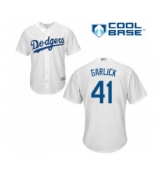 Youth Los Angeles Dodgers #41 Kyle Garlick Authentic White Home Cool Base Baseball Player Jersey