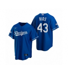 Men's Los Angeles Dodgers #43 Edwin Rios Royal 2020 World Series Champions Replica Jersey