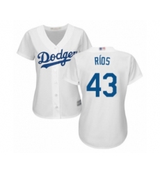 Women's Los Angeles Dodgers #43 Edwin Rios Authentic White Home Cool Base Baseball Player Jersey