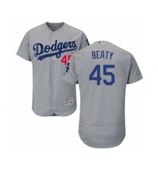 Men's Los Angeles Dodgers #45 Matt Beaty Gray Alternate Flex Base Authentic Collection Baseball Player Jersey