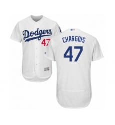 Men's Los Angeles Dodgers #47 J.T. Chargois White Home Flex Base Authentic Collection Baseball Player Jersey