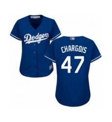 Women's Los Angeles Dodgers #47 J.T. Chargois Authentic Royal Blue Alternate Cool Base Baseball Player Jersey