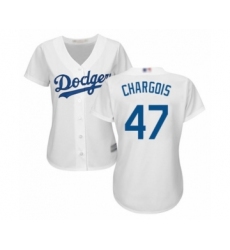 Women's Los Angeles Dodgers #47 J.T. Chargois Authentic White Home Cool Base Baseball Player Jersey