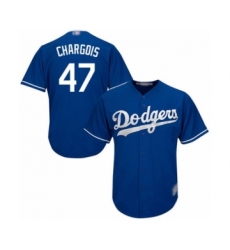 Youth Los Angeles Dodgers #47 J.T. Chargois Authentic Royal Blue Alternate Cool Base Baseball Player Jersey