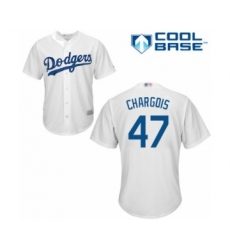 Youth Los Angeles Dodgers #47 J.T. Chargois Authentic White Home Cool Base Baseball Player Jersey