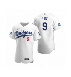 Men's Los Angeles Dodgers #9 Gavin Lux White 2020 World Series Champions Authentic Jersey