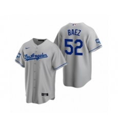 Men's Los Angeles Dodgers #52 Pedro Baez Gray 2020 World Series Champions Replica Jerseys