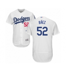Men's Los Angeles Dodgers #52 Pedro Baez White Home Flex Base Authentic Collection Baseball Player Jersey