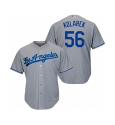Youth Los Angeles Dodgers #56 Adam Kolarek Authentic Grey Road Cool Base Baseball Player Jersey