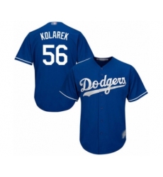 Youth Los Angeles Dodgers #56 Adam Kolarek Authentic Royal Blue Alternate Cool Base Baseball Player Jersey