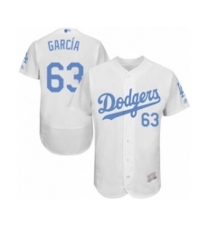 Men's Los Angeles Dodgers #63 Yimi Garcia Authentic White 2016 Father's Day Fashion Flex Base Baseball Player Jersey