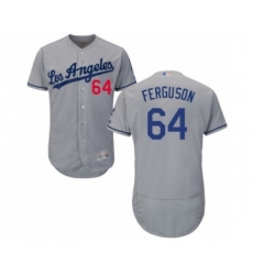 Men's Los Angeles Dodgers #64 Caleb Ferguson Grey Road Flex Base Authentic Collection Baseball Player Jersey