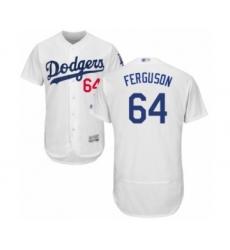 Men's Los Angeles Dodgers #64 Caleb Ferguson White Home Flex Base Authentic Collection Baseball Player Jersey
