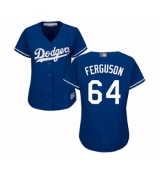 Women's Los Angeles Dodgers #64 Caleb Ferguson Authentic Royal Blue Alternate Cool Base Baseball Player Jersey