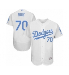 Men's Los Angeles Dodgers #70 Keibert Ruiz Authentic White 2016 Father's Day Fashion Flex Base Baseball Player Jersey